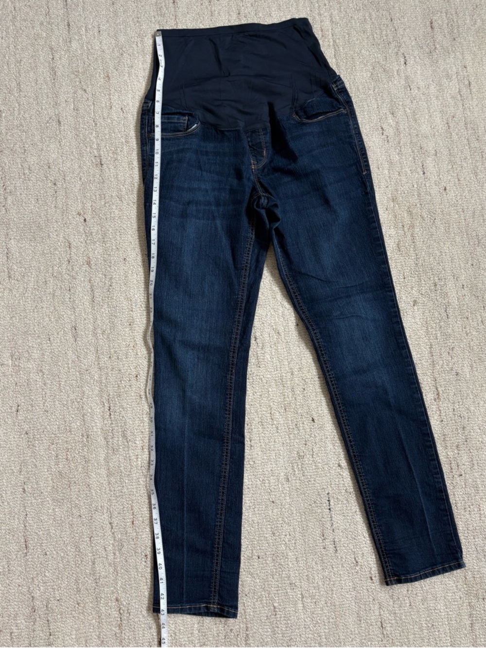 Old Navy Maternity Dark Wash Skinny Ankle Jeans Over Belly Panel Size 8 Regular - Picture 9 of 9